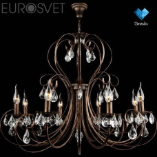 Люстра Eurosvet 3305/8 черный с золотом/прозрачный хрусталь Strotskis